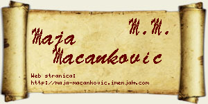 Maja Macanković vizit kartica